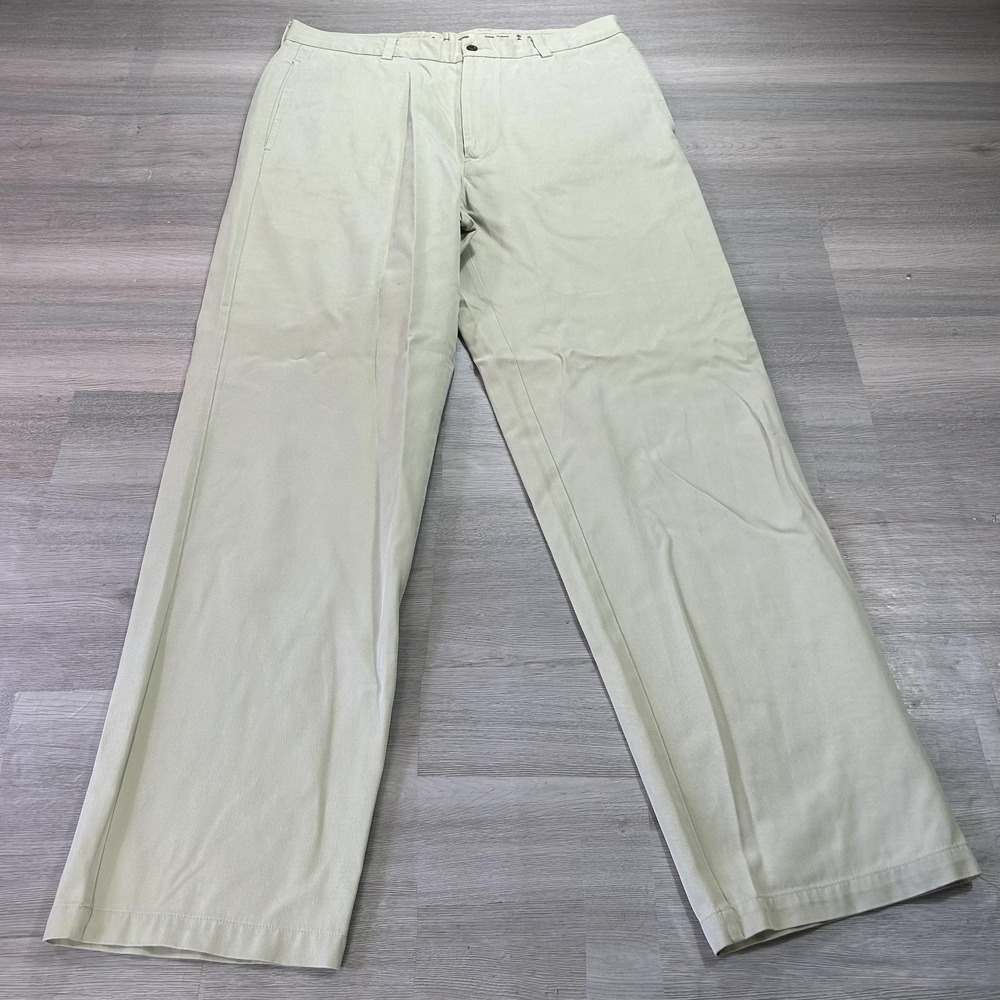 Tommy Bahama Pants Mens 35x33 Beige‎ Lyocell Pleated Relaxed Fit Khakis Casual